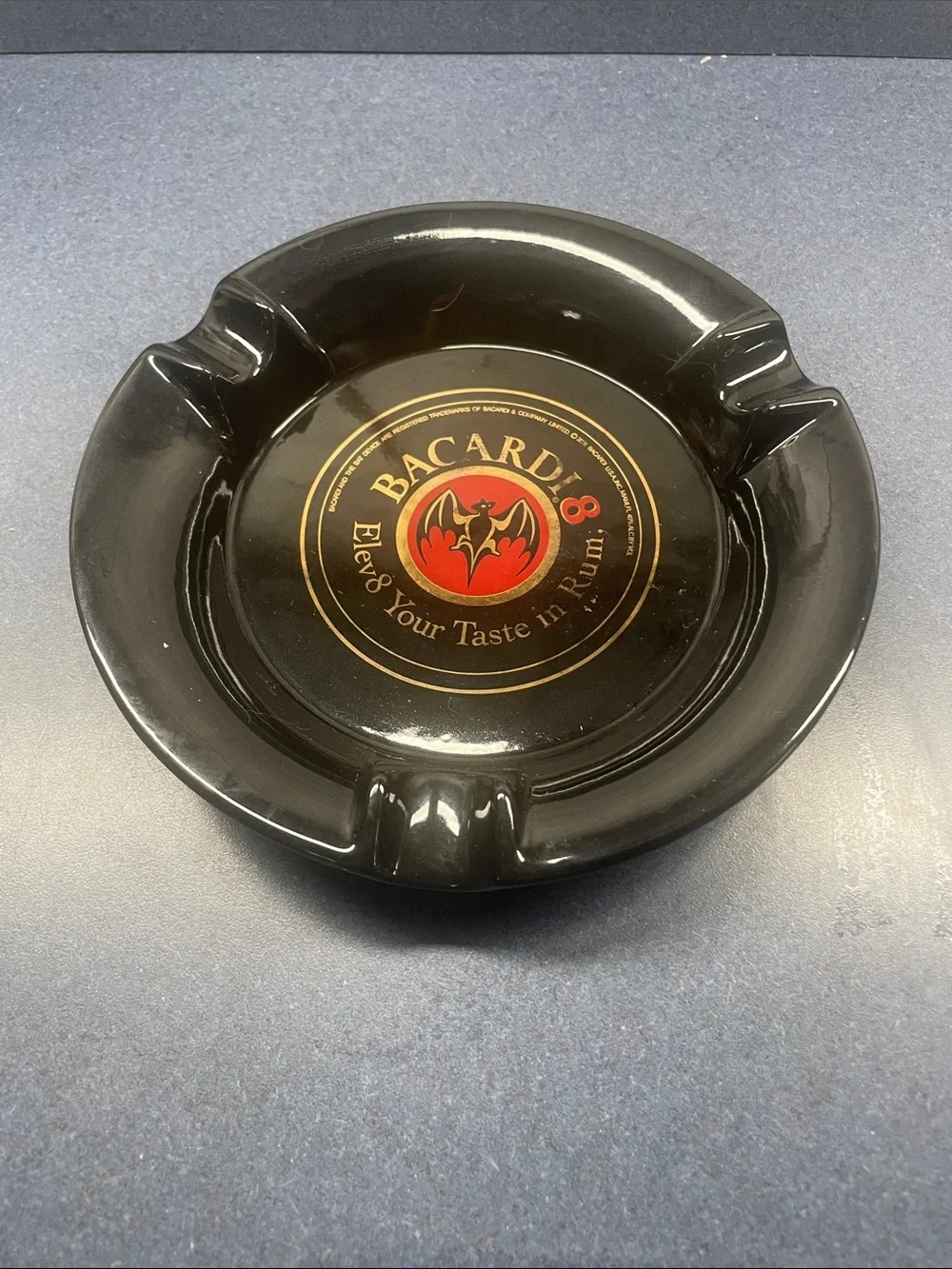 Black Logo Ceramic Ashtray - Black
